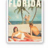 Klassiek strandtafereel sticker (Voorkant)
