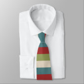Klassiek Streepjespatroon Rood Groen Blauw Initial Stropdas (Gebonden)
