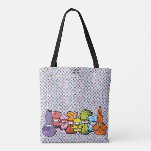 Klassiek stripfiguur Goblins Blue Pattern Tote Bag (Achterkant)