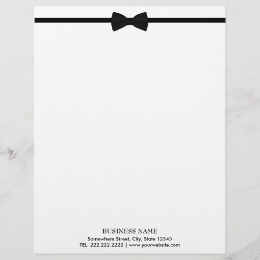 Klassiek Stropdas elegant zwart-wit Briefhoofd Ontwerp (Voorkant)