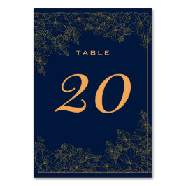 Klassiek subtiel gouden patroon marineblauw kaart