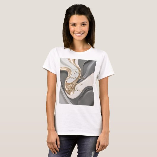 Klassiek T-shirt in stijlvolle abstracte vormgevin (Voorkant volledig)