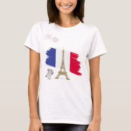 Klassiek T-shirt met effil tower Romance