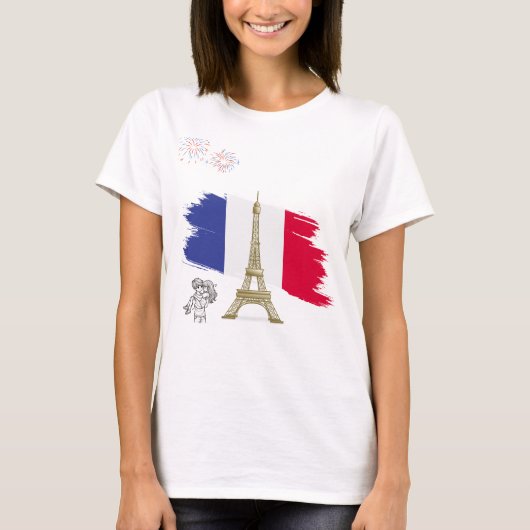 Klassiek T-shirt met effil tower Romance (Voorkant)