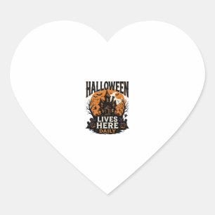 Klassiek T-shirt met Halloween-motief Geesterschip Hart Sticker