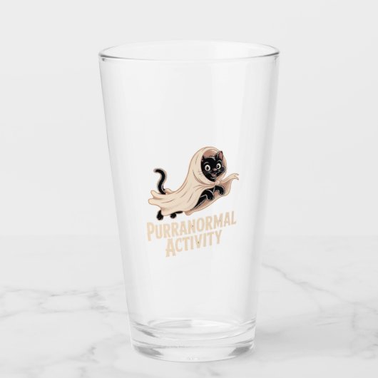 Klassiek T-shirt met spookkat Glas (Voorkant)