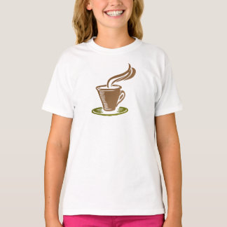 Klassiek T-shirt voor kinderen met koffiekopje-des