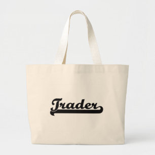 Klassiek taakontwerp handelaar grote tote bag