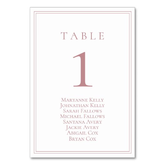 Klassiek tabelnummer van het Roos Stusty met stoel Kaart (Achterkant)