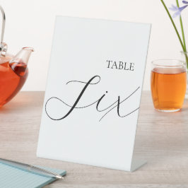 Klassiek Tafel Nummer Zes Reclamebord Met Voetstuk