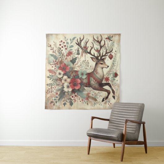 Klassiek tapijt voor kerstherten wandkleed (In situ)