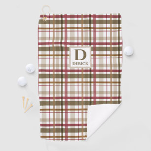 Klassiek Tartan Plaid Monogram Golfhanddoek