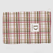 Klassiek Tartan Plaid Monogram Golfhanddoek (Horizontaal)