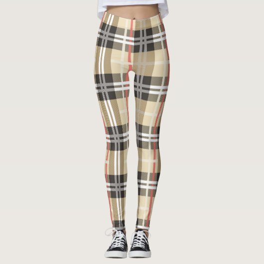 Klassiek Tartanpatroon Leggings (Voorkant)