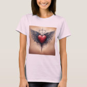 Klassiek Tattoo-geïnspireerd Cupid Heart T-shirt (Voorkant)