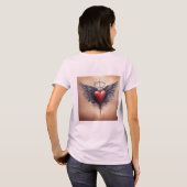 Klassiek Tattoo-geïnspireerd Cupid Heart T-shirt (Achterkant volledig)