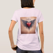 Klassiek Tattoo-geïnspireerd Cupid Heart T-shirt (Achterkant)
