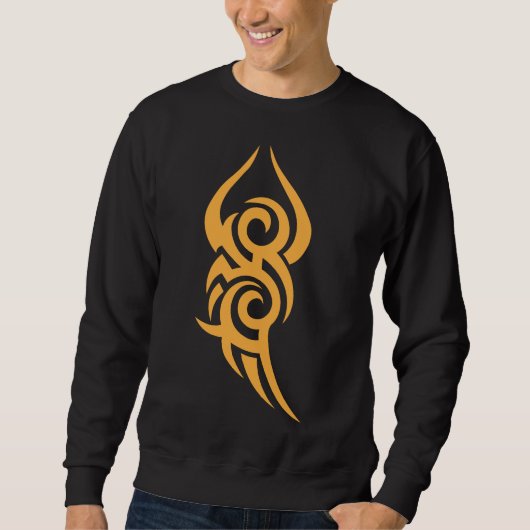Klassiek tattoo-geïnspireerd lijnenkunst ontwerp trui (Voorkant)