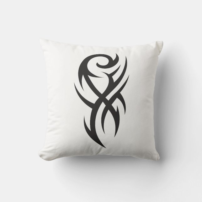Klassiek tattoo-geïnspireerd lijnkunstontwerp kussen (Voorkant)