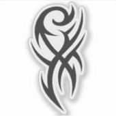 Klassiek tattoo-geïnspireerd lijnkunstontwerp sticker (Voorkant)