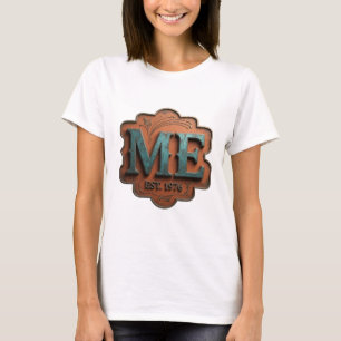 Klassiek Teal ME EST 1976 Artistiek Motief T-shirt