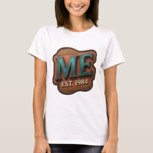 Klassiek Teal ME EST 1984 Print T-shirt