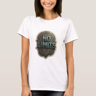 Klassiek Teal NO LIMITS Draagbare Kunst T-shirt