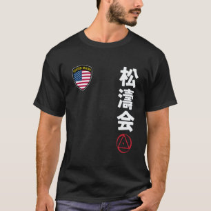 Klassiek Team Karate Shotokai USA Vlag Kanji Japan T-shirt