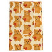 Klassiek teddybeer patroon medium cadeauzakje (Achterkant)