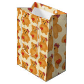 Klassiek teddybeer patroon medium cadeauzakje (Achterkant Gekanteld)