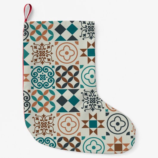 Klassiek Tegel Pattern Kleine Kerstsok (Voorkant)