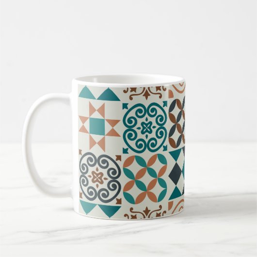 Klassiek Tegel Pattern Koffiemok (Links)