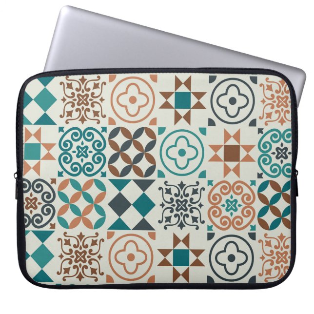 Klassiek  Tegel Pattern Laptop Sleeve (Voorkant)