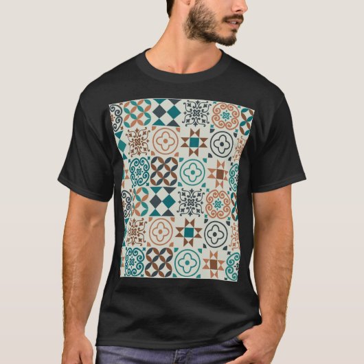 Klassiek Tegel Pattern T-shirt (Voorkant)