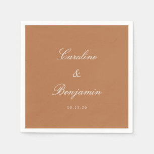 Klassiek Terracotta Script Elegante Trouw Custom Servet
