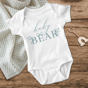 Klassiek tijdloze bloem blauwe babybeer romper