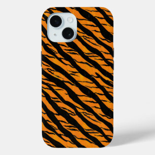 Klassiek tijger strepen patroon iPhone 15 case