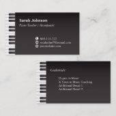 Klassiek toetsenbord op zijkant — Muziek Piano-ler Visitekaartje (Voorkant / Achterkant)