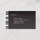 Klassiek toetsenbord op zijkant — Muziek Piano-ler Visitekaartje (Achterkant)