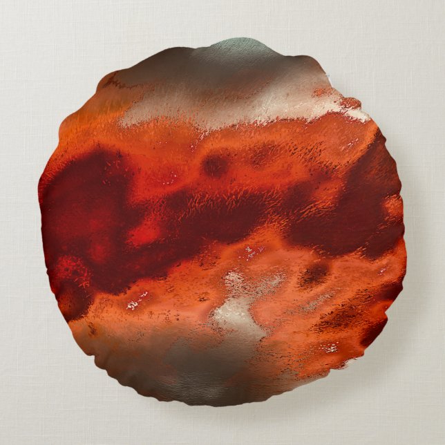 Klassiek tot gekleurd in tinten van intens rood &  rond kussen (Achterkant)