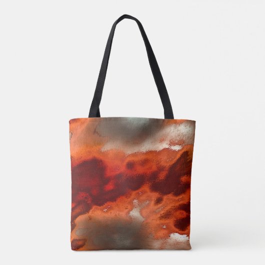Klassiek tot gekleurd in tinten van intens rood & tote bag (Achterkant)