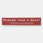 Klassiek, traditioneel "Alsjeblieft, ga zitten!" Deurbordje (Voorkant)