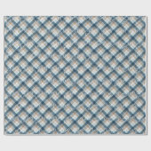 Klassiek traditioneel blauw beige beige beige beig cadeaupapier (Vlak)