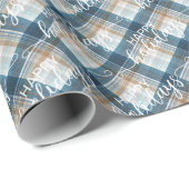 Klassiek traditioneel blauw beige beige beige beig cadeaupapier (Rol Hoek)