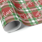 Klassiek traditioneel donkerrood-groen geplakt cadeaupapier (Rol Hoek)