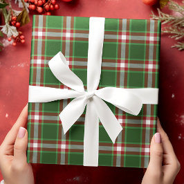 Klassiek traditioneel donkerrood wit gingham cadeaupapier