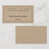 Klassiek, traditioneel en nostalgisch Visitekaartj Visitekaartje (Voorkant / Achterkant)