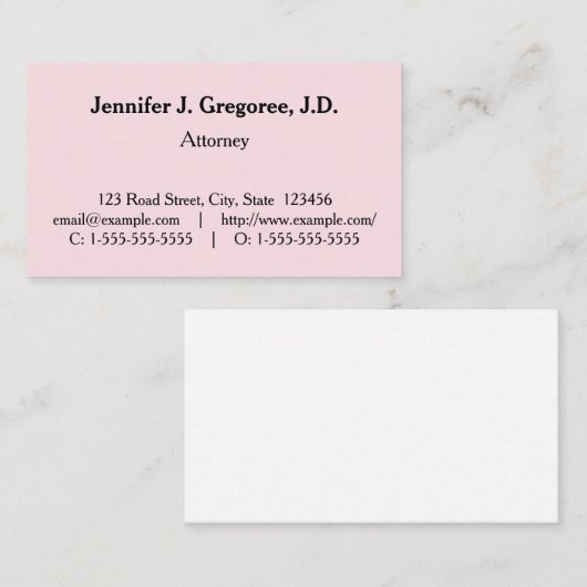 Klassiek, traditioneel en  Visitekaartje (Voorkant / Achterkant)