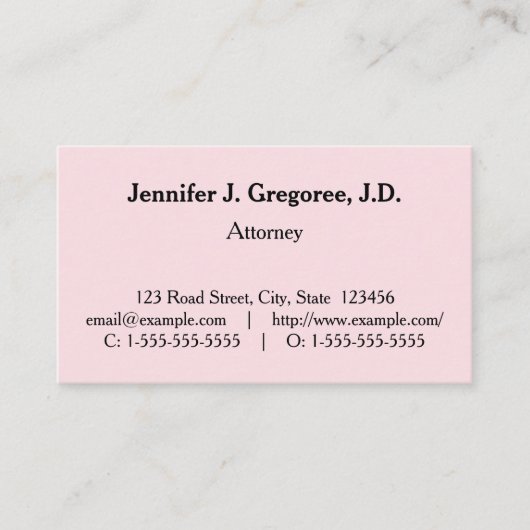 Klassiek, traditioneel en  Visitekaartje (Voorkant)