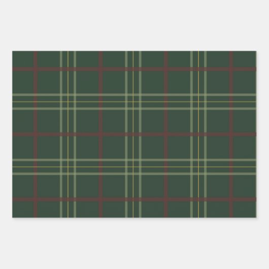 Klassiek traditioneel goudgroen geplakt inpakpapier vel (Voorkant 2)